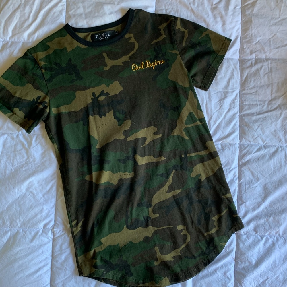 CIVIL REGIME camo embroidery t shirt
